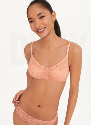 Rose Women's DKNY Modern Lace Demi Bras | Australia-D1862