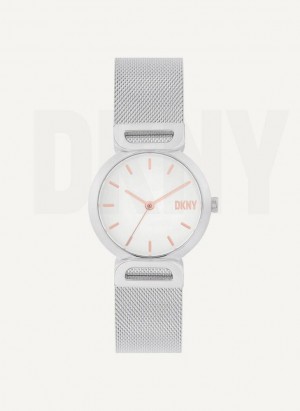 Silver Women's DKNY Downtown Mesh Watches | Australia-D1878