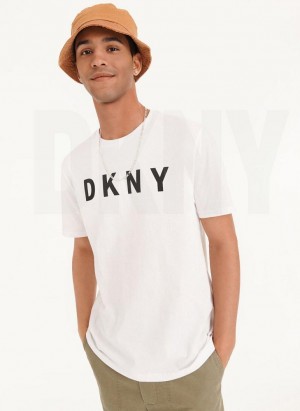 White Men's DKNY Classic Logo T Shirts | Australia-D1554