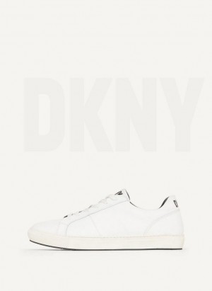 White Men's DKNY Street Side Sneakers | Australia-D0719