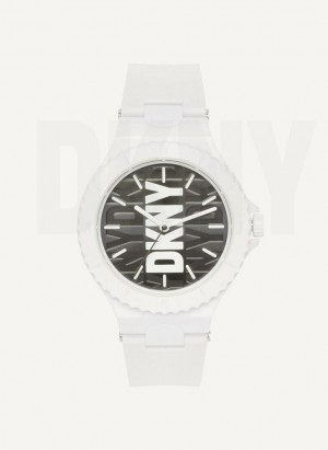White Women's DKNY Chambers Silicone Watches | Australia-D0380