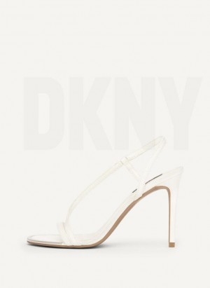 White Women's DKNY Danielle Strappy Heels | Australia-D1116