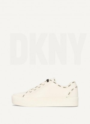 White Women's DKNY Dkny Court Sneakers | Australia-D0522