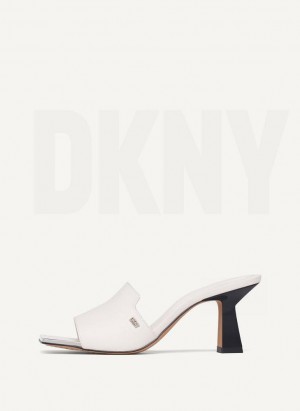 White Women's DKNY Kailyned Mule Heels | Australia-D1491