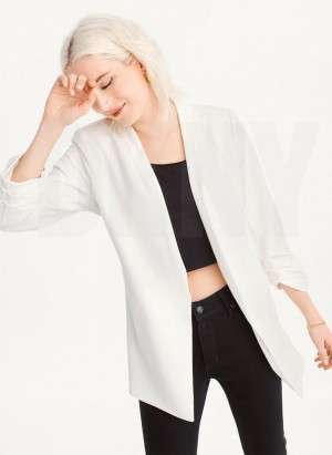 White Women's DKNY Open Front Blazers | Australia-D0585