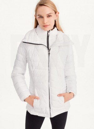 White Women's DKNY Packable Coats | Australia-D1070