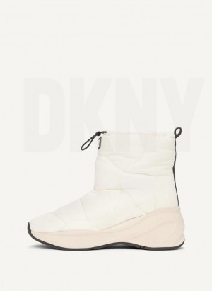 White Women's DKNY Puffy Wedge Boots | Australia-D0116
