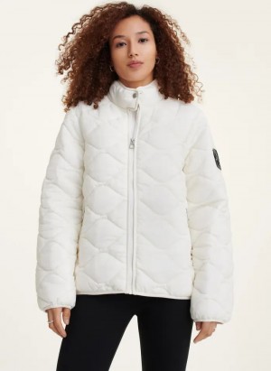 White Women's DKNY Quilted Packable Jackets | Australia-D1789