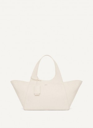 White Women's DKNY The Large Effortless Tote Bags | Australia-D1425