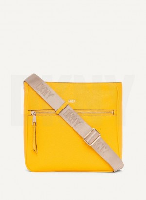 Yellow Women's DKNY Maxine Messenger Crossbody Bags | Australia-D0298