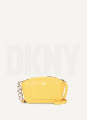 Yellow Women's DKNY Mini Dome Crossbody Bags | Australia-D1022