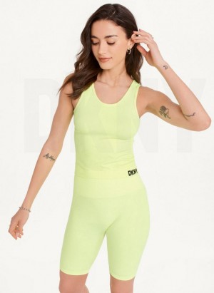 Yellow Women's DKNY Twill Seamless Scoop Neck Tank Tops | Australia-D1217