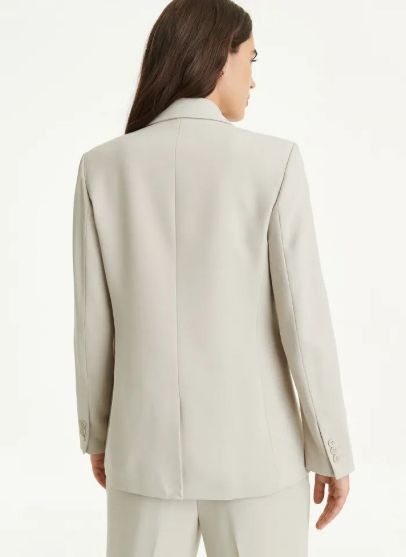 Beige Women's DKNY Asymmetrical Button Blazers | Australia-D0186