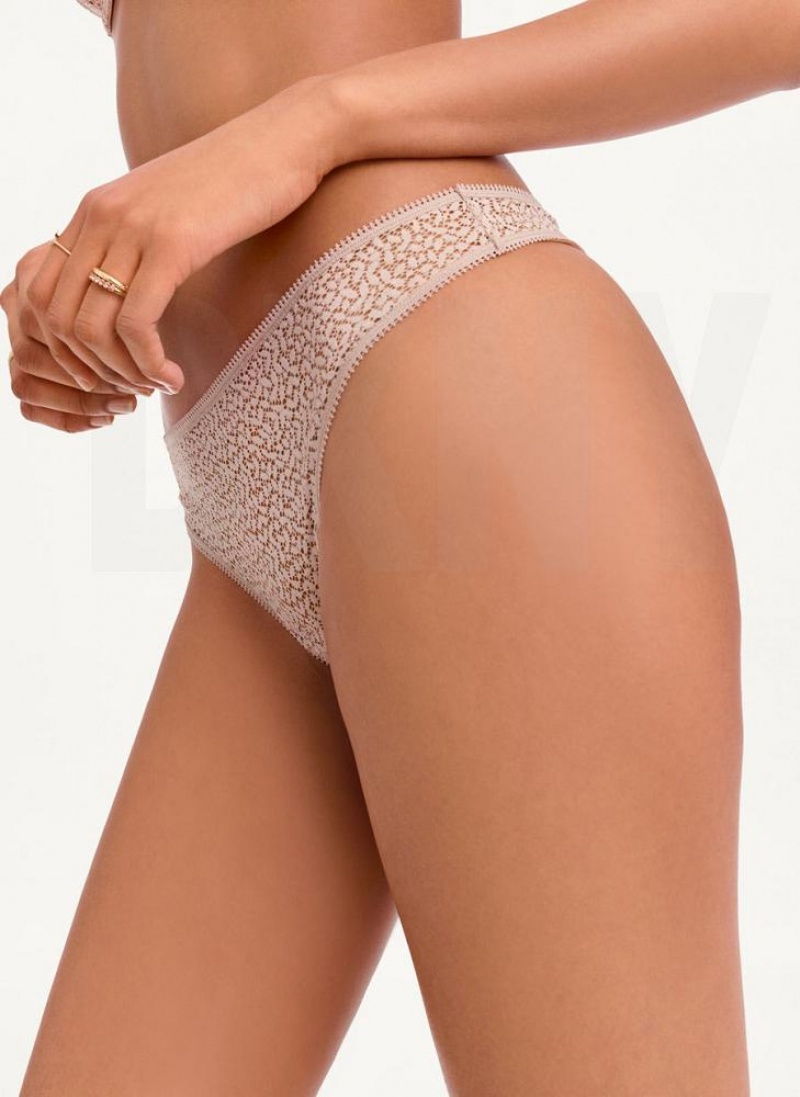 Beige Women's DKNY Modern Lace Thong | Australia-D1793