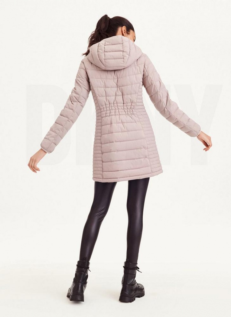 Beige Women's DKNY Packable Vestie Walker Coats | Australia-D0953