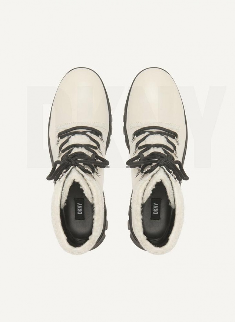 Beige Women's DKNY Shearling Ski Boots | Australia-D1680
