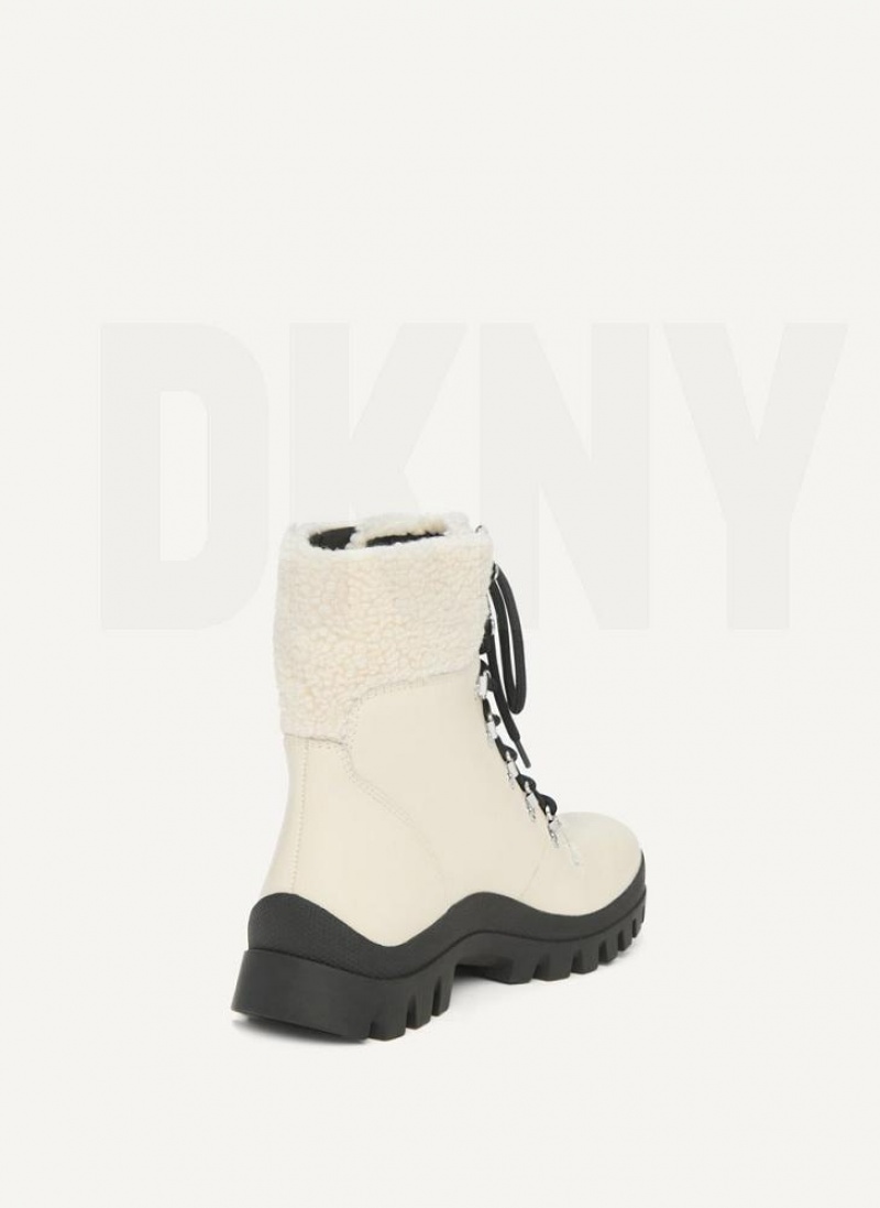 Beige Women's DKNY Shearling Ski Boots | Australia-D1680