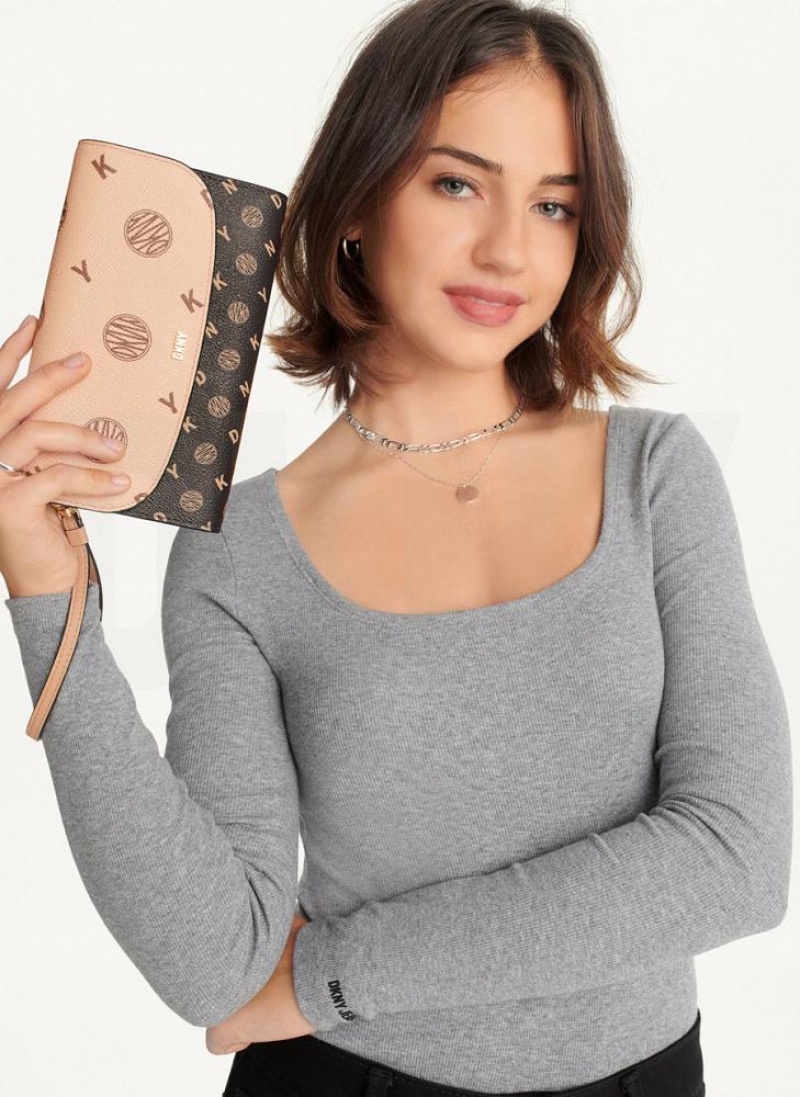 Beige Women's DKNY Sidney On A Chain Wallets | Australia-D0898