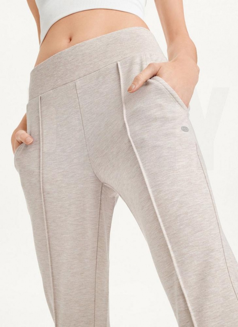 Beige Women\'s DKNY Yoga Terry Pintuck Joggers | Australia-D1159