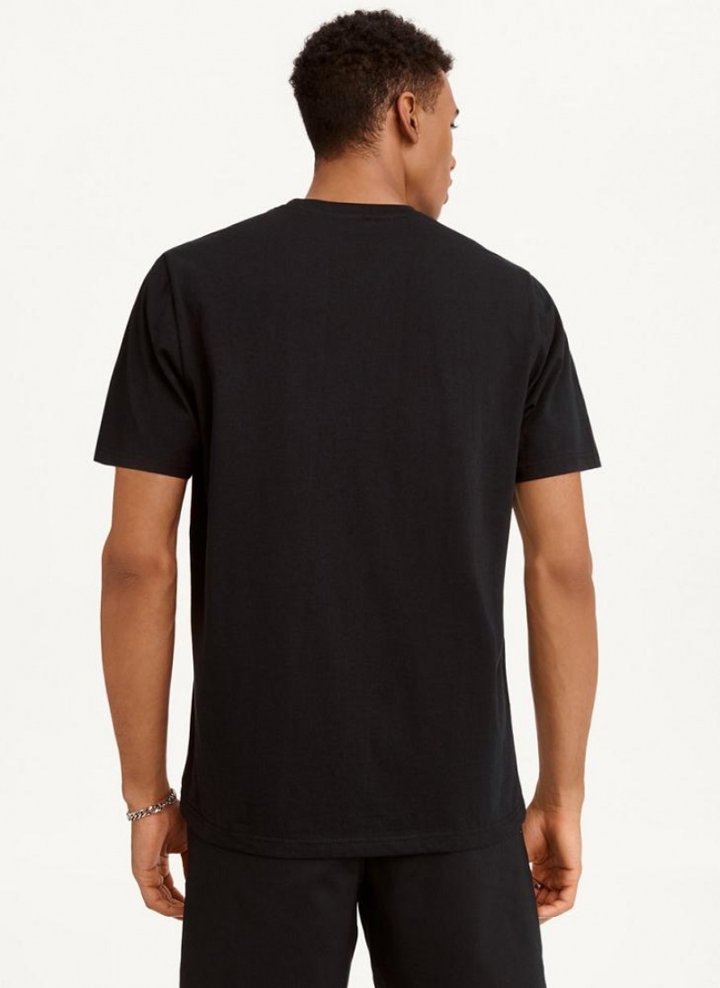 Black Men's DKNY 3D Logo T Shirts | Australia-D0603