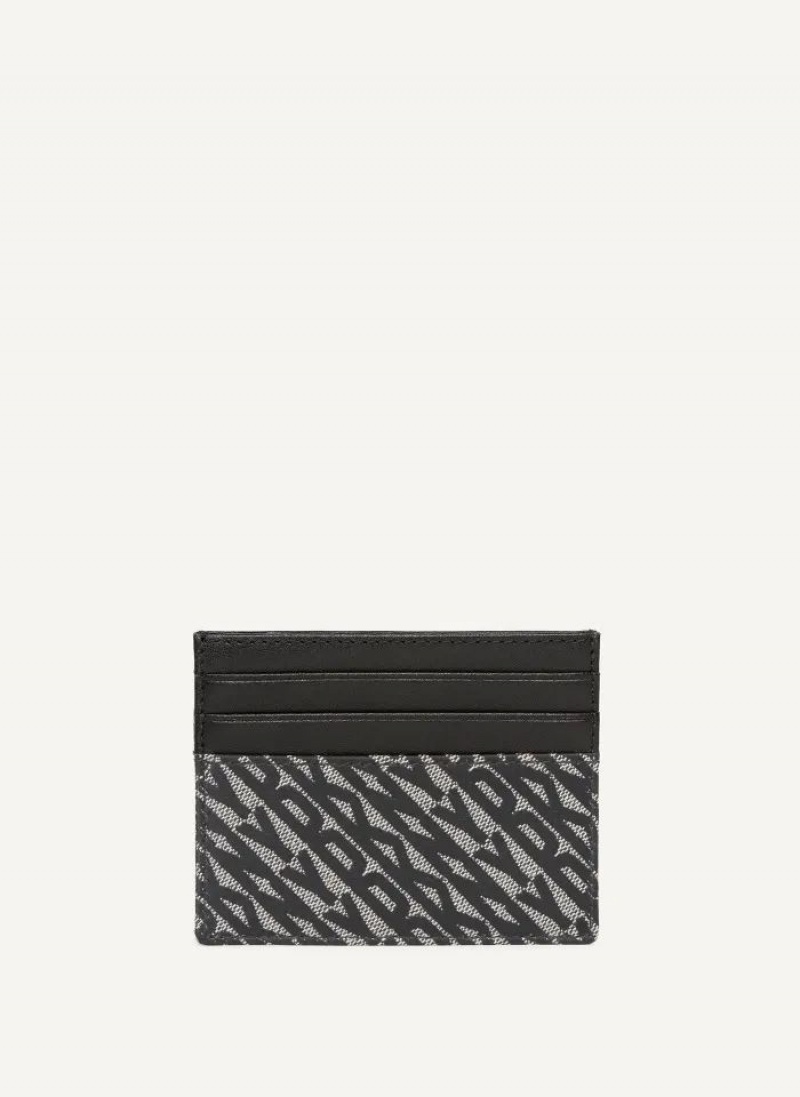 Black Men's DKNY Allover Logo Case Wallets | Australia-D1889