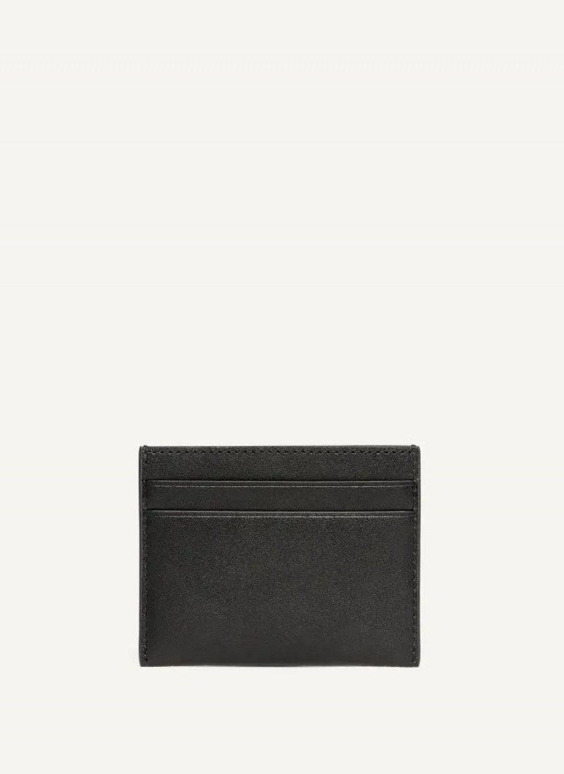 Black Men's DKNY Card Case Wallets | Australia-D1753