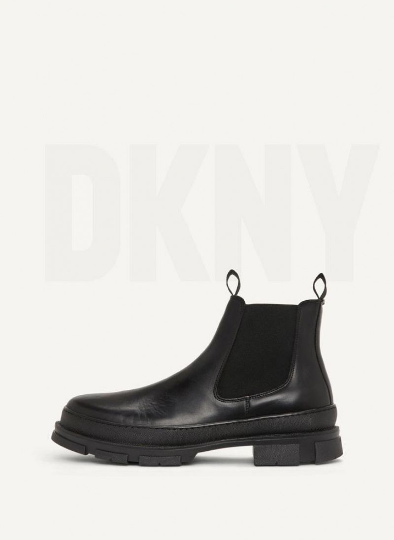 Black Men\'s DKNY Chelsea Boots | Australia-D0619