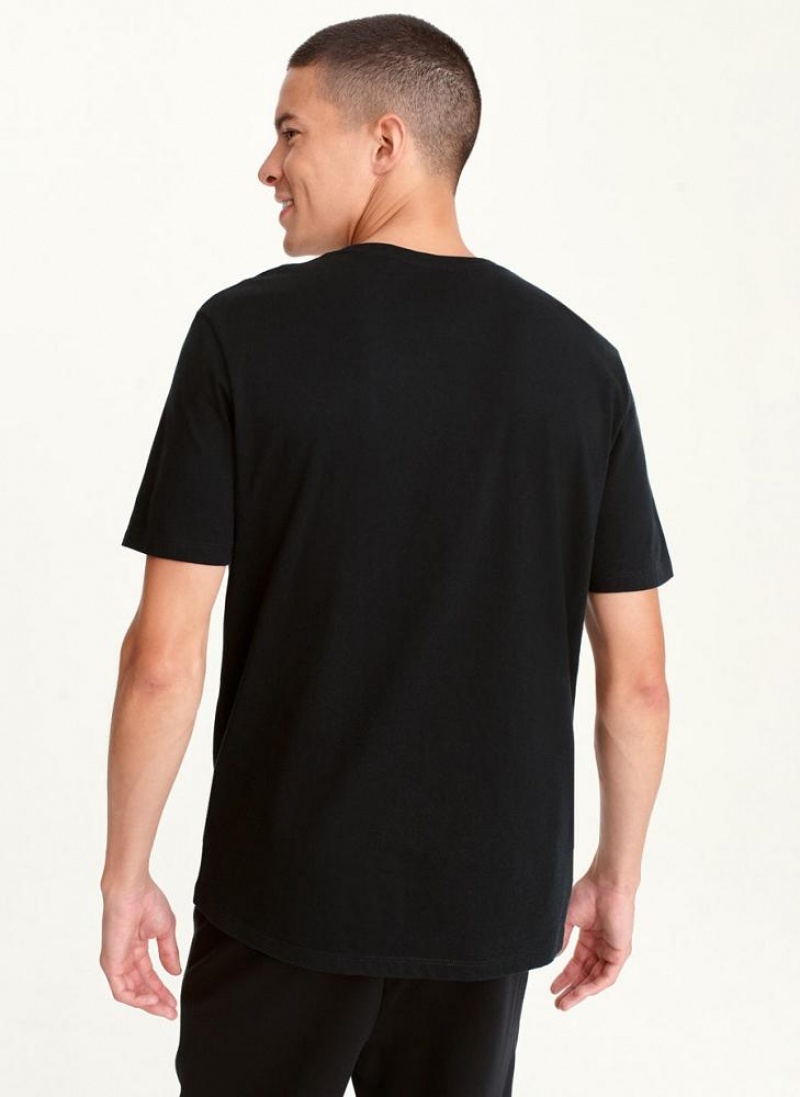 Black Men's DKNY Cityscape Sketch T Shirts | Australia-D1706