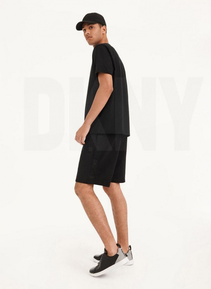 Black Men's DKNY Classic Logo T Shirts | Australia-D0874