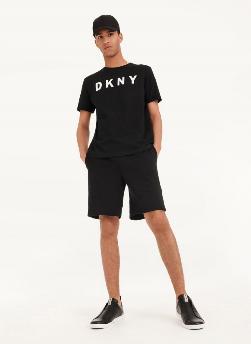 Black Men's DKNY Classic Logo T Shirts | Australia-D0874