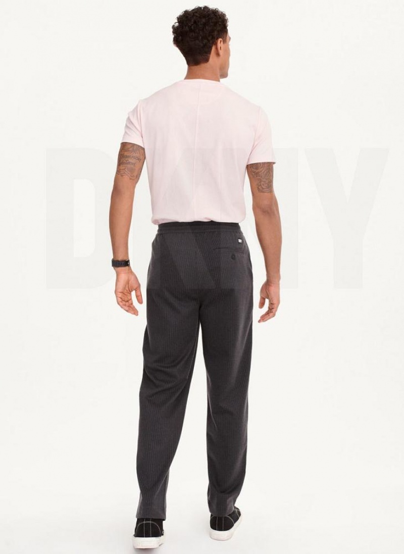 Black Men's DKNY Knit Texture Pants | Australia-D0815