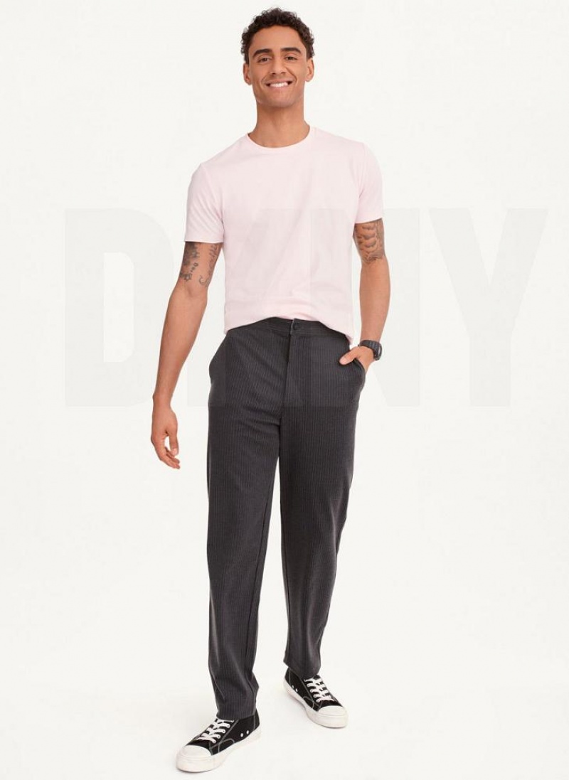 Black Men's DKNY Knit Texture Pants | Australia-D0815
