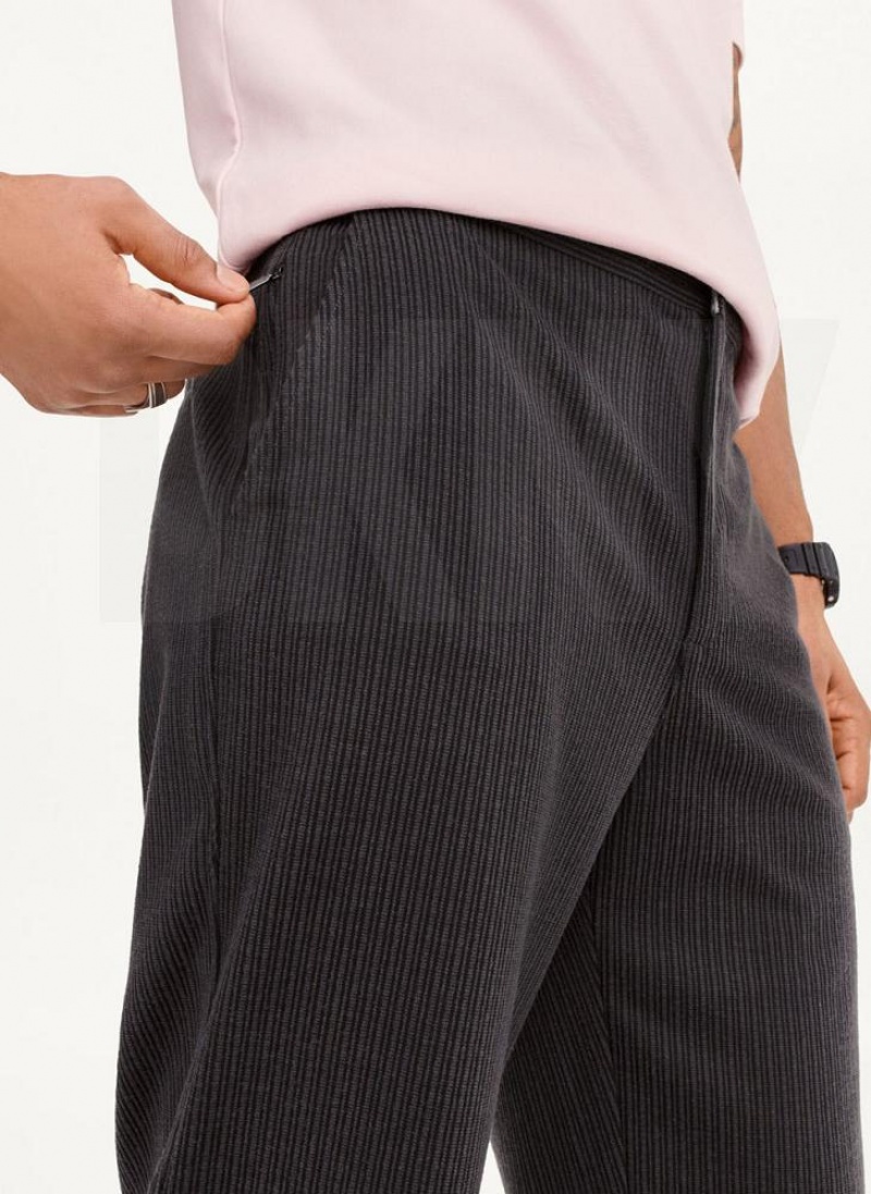 Black Men's DKNY Knit Texture Pants | Australia-D0815