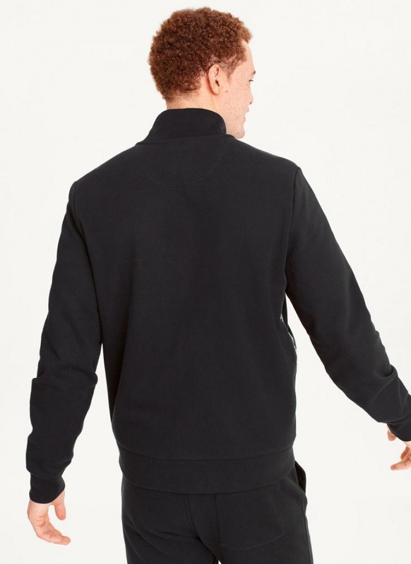 Black Men's DKNY Logo Tape Detail Track Jackets | Australia-D1135