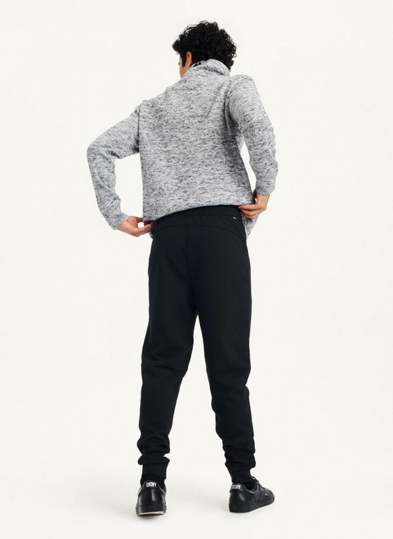 Black Men's DKNY Logo Waistband Joggers | Australia-D0656