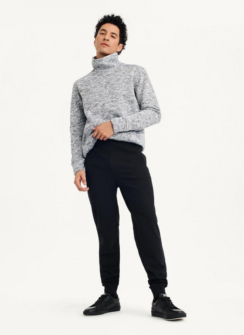 Black Men's DKNY Logo Waistband Joggers | Australia-D0656