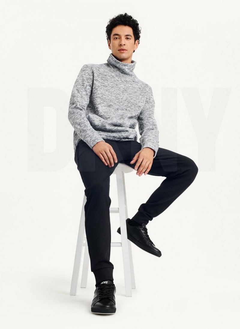 Black Men's DKNY Logo Waistband Joggers | Australia-D0656
