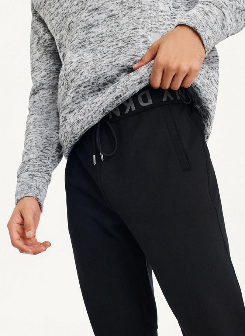 Black Men's DKNY Logo Waistband Joggers | Australia-D0656