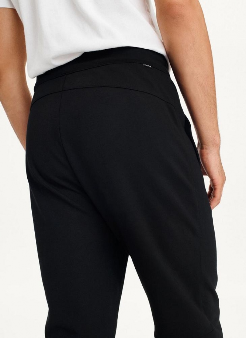 Black Men's DKNY Logo Waistband Joggers | Australia-D0656