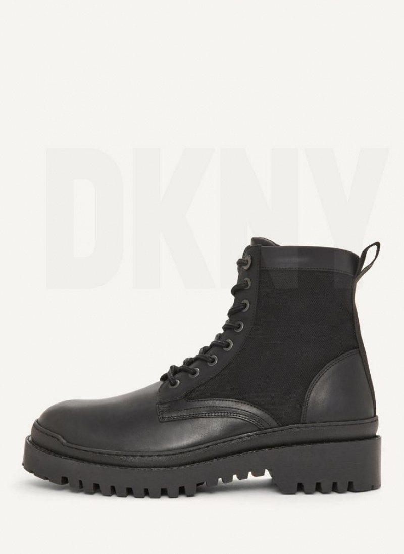 Black Men\'s DKNY Mixed Media Boots | Australia-D1134