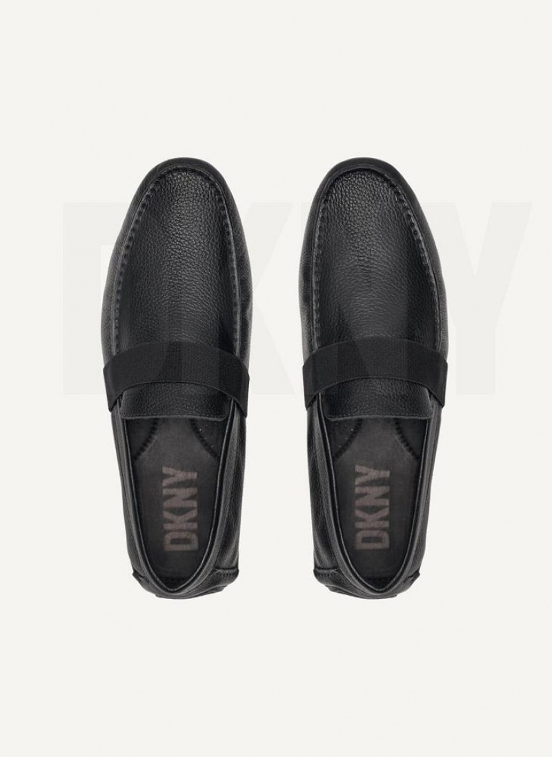 Black Men's DKNY Modern Strap Driver Sneakers | Australia-D0964
