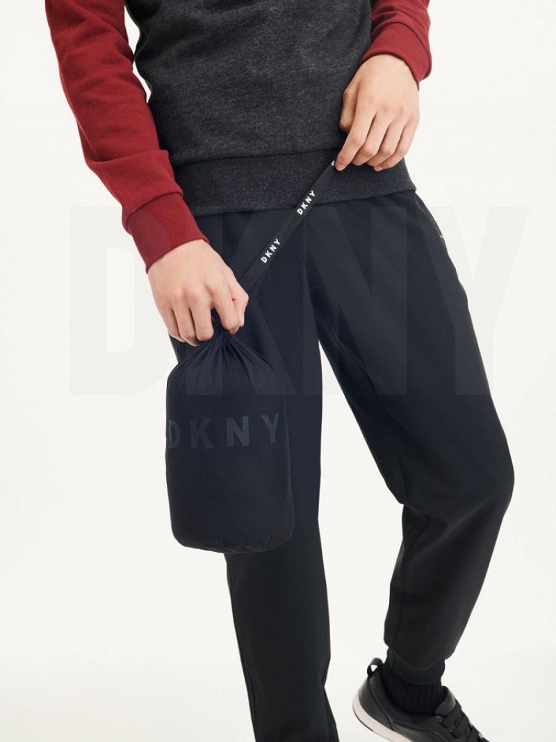 Black Men's DKNY Packable Puffer Jacket | Australia-D1917