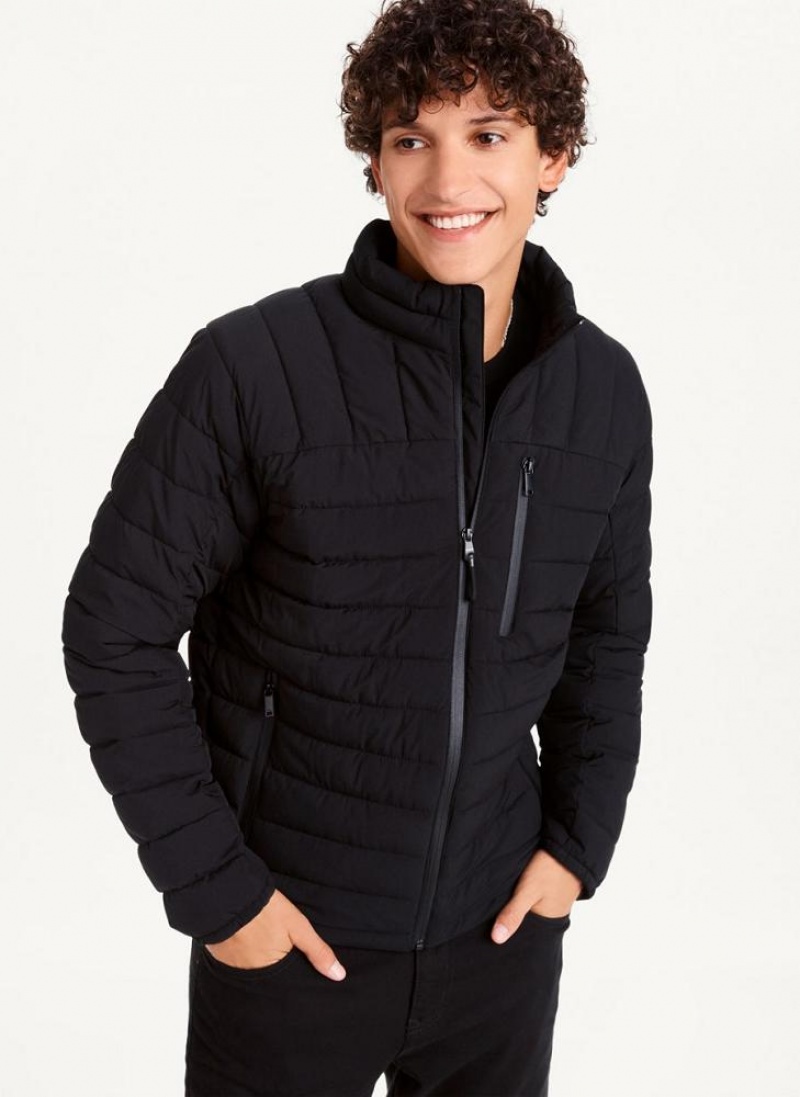 Black Men\'s DKNY Packable Puffer Jacket | Australia-D1917