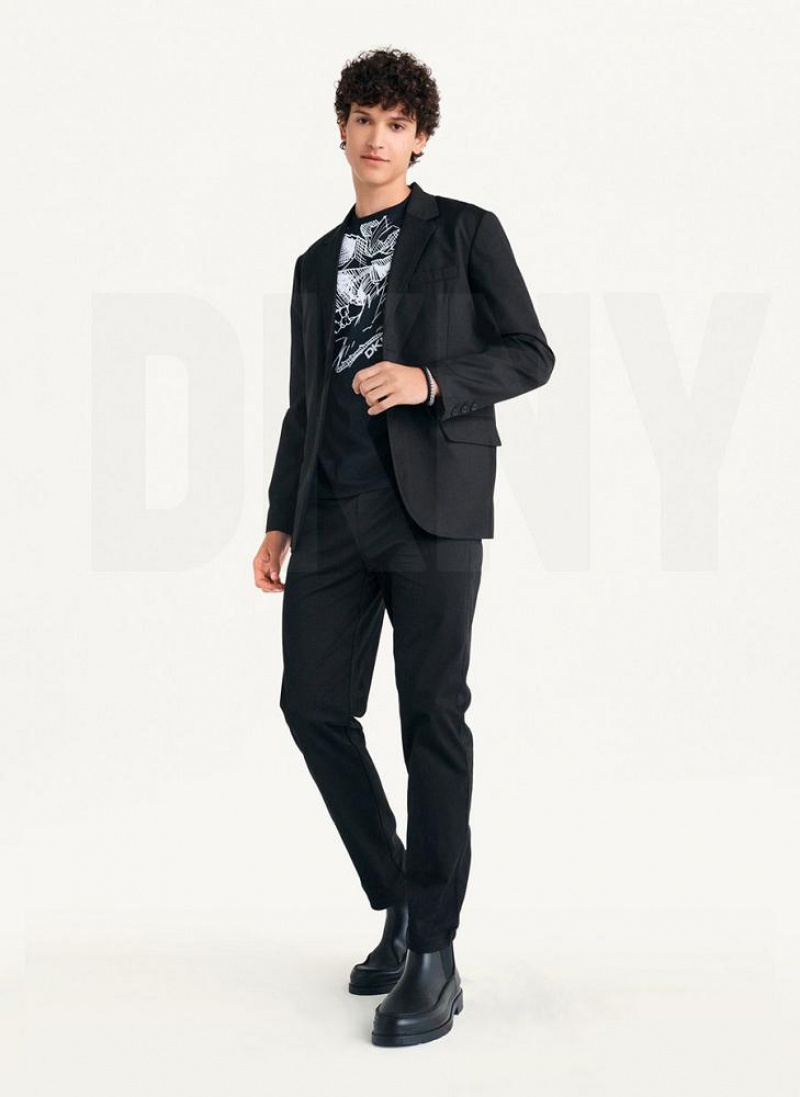 Black Men's DKNY Relaxed Blazers | Australia-D1741