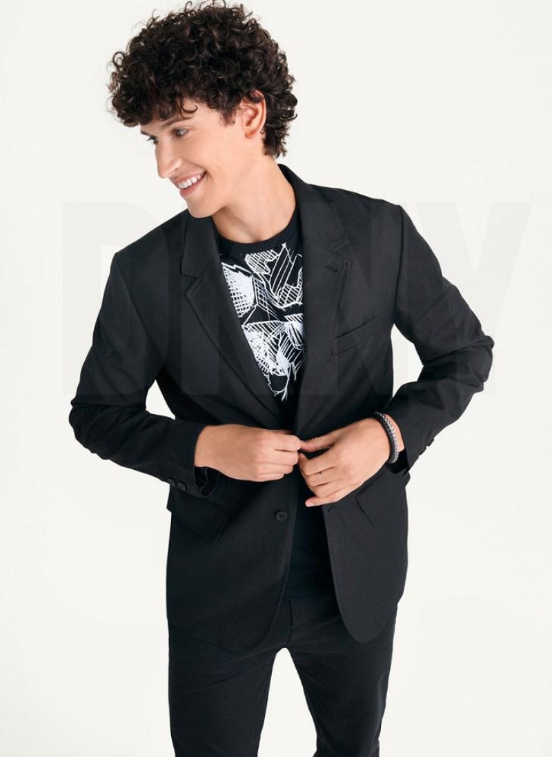 Black Men's DKNY Relaxed Blazers | Australia-D1741