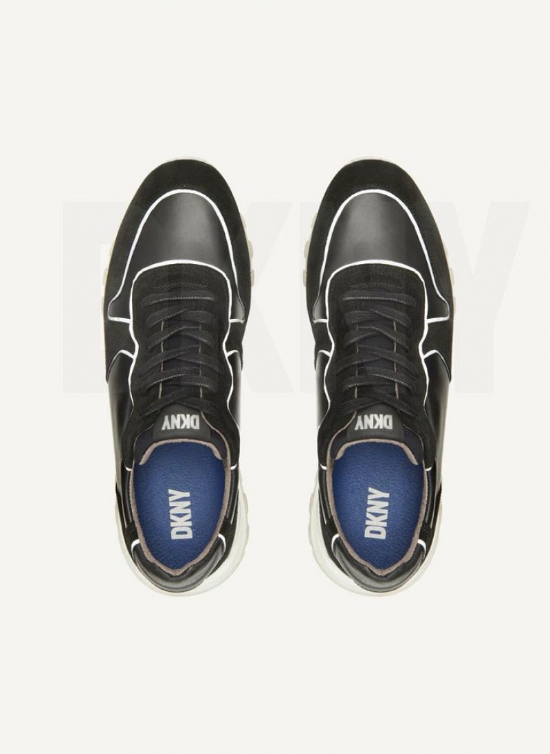 Black Men's DKNY Runner Sneakers | Australia-D0422