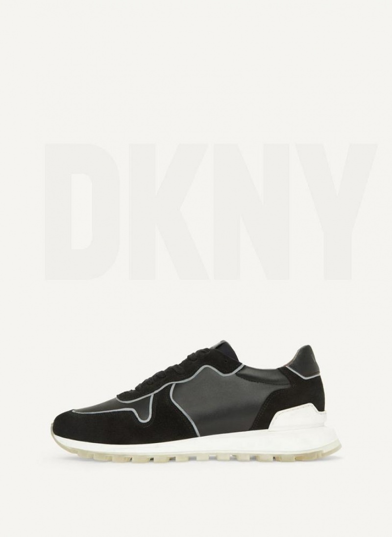 Black Men\'s DKNY Runner Sneakers | Australia-D0422