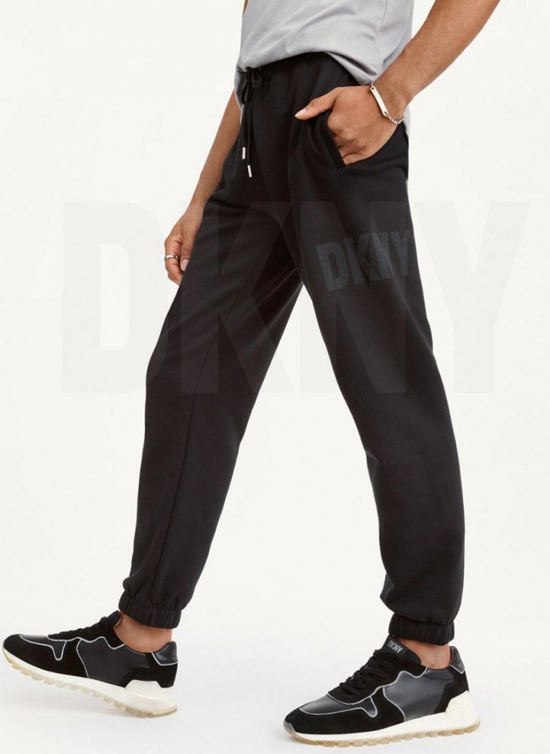 Black Men's DKNY Shadow Logo Joggers | Australia-D0995