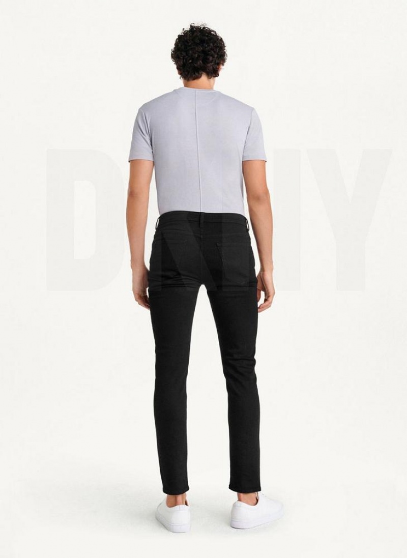 Black Men's DKNY Skinny Black Rinse Denim Jeans | Australia-D1724