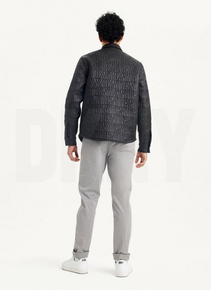 Black Men's DKNY Stitch Jacket Shirts | Australia-D1913